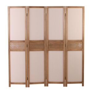 MICASA 4 Panel Foldable Room Divider Beige
